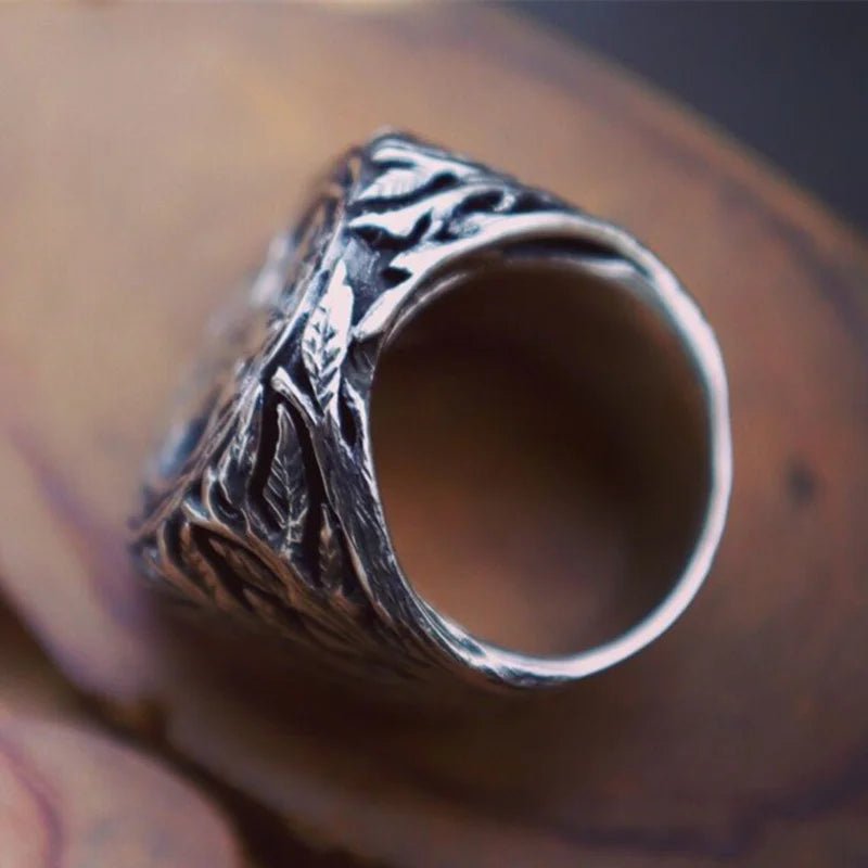 Yggdrasil Natural Vine Ring – Stainless Steel - Vikheim