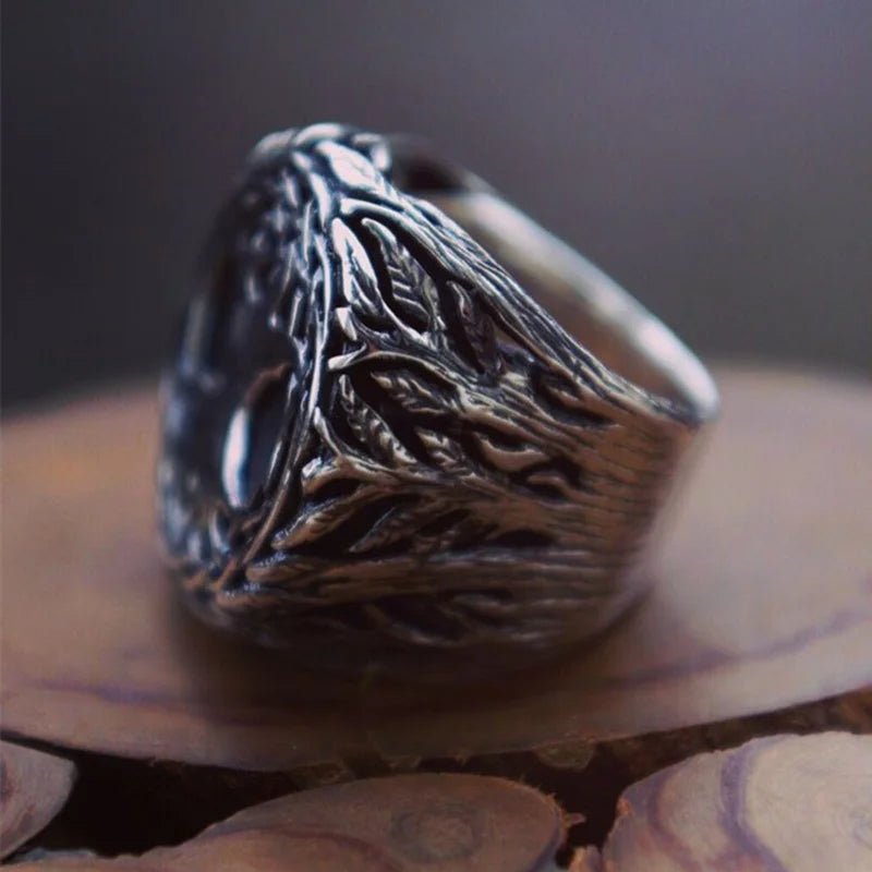 Yggdrasil Natural Vine Ring – Stainless Steel - Vikheim